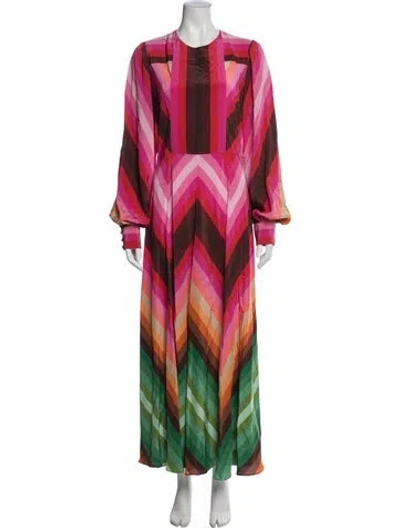 Pre-owned Valentino Silk Long Dress In Pink
