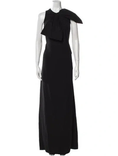 Pre-owned Valentino Silk Long Dress W/ Tags In Black