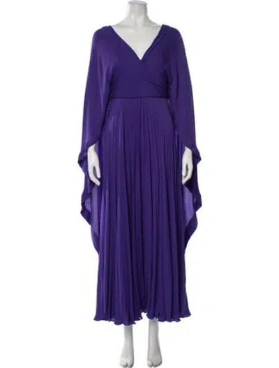 Pre-owned Valentino Silk Long Dress W/ Tags In Purple