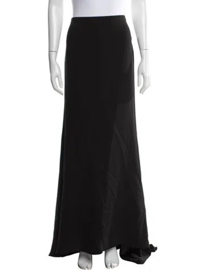 Pre-owned Valentino Silk Long Skirt W/ Tags In Black