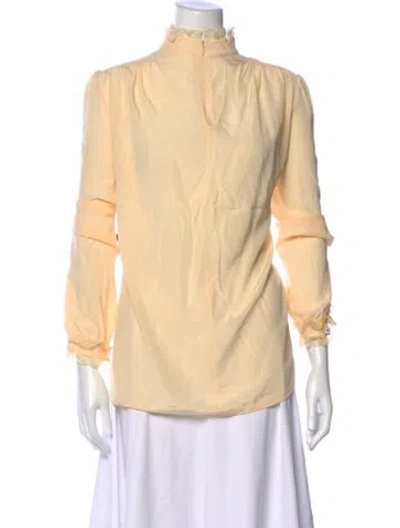 Pre-owned Valentino Silk Long Sleeve Blouse In Neutrals