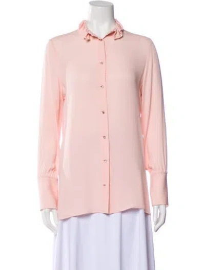 Pre-owned Valentino Silk Long Sleeve Blouse In Pink