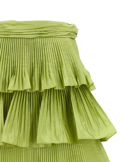 Valentino Silk Long Women's Skirt In Green