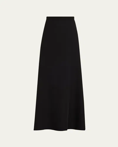 Valentino Silk Maxi Skirt In Black