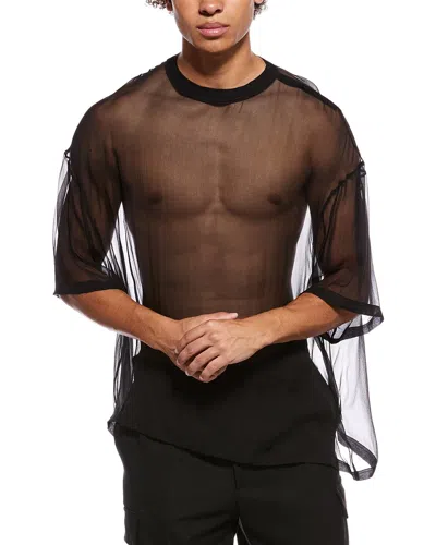 Valentino Silk Mesh T-shirt In Black