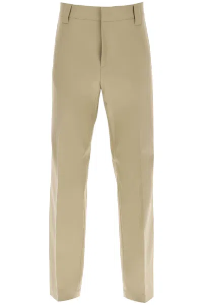 Valentino Silk Mid Rise Trousers In Neutral