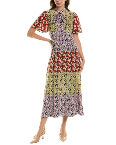 Valentino Floral-print Silk Crepe De Chine Midi Dress In Multi