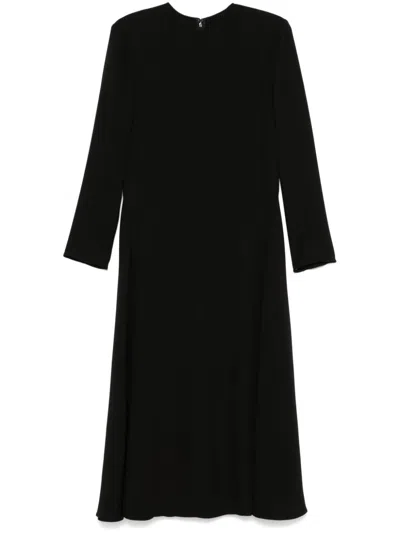 Valentino Silk Midi Dress In Black