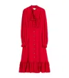 Valentino Ruffled Midi Dress In Red
