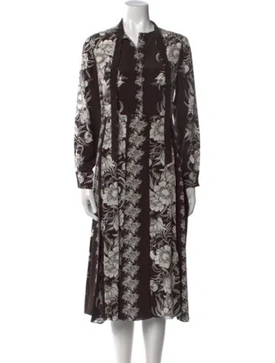 Pre-owned Valentino Silk Midi Length Dress In Black