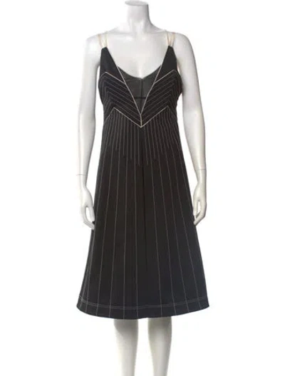 Pre-owned Valentino Silk Midi Length Dress In Black
