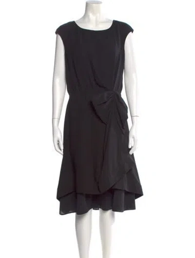 Pre-owned Valentino Silk Midi Length Dress In Black