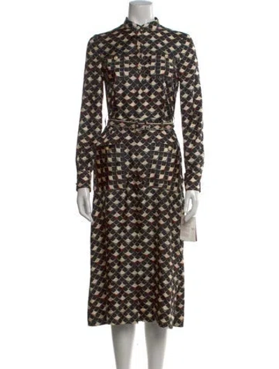 Pre-owned Valentino Silk Midi Length Dress In Black