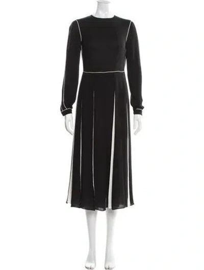 Pre-owned Valentino Silk Midi Length Dress In Blue
