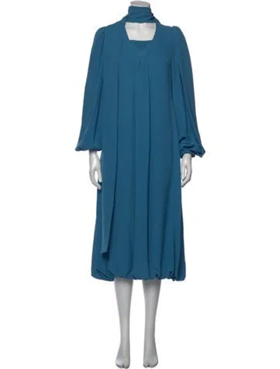 Pre-owned Valentino Silk Midi Length Dress In Blue