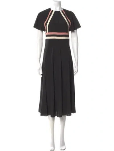Pre-owned Valentino Silk Midi Length Dress In Gray