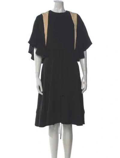 Pre-owned Valentino Silk Midi Length Dress In Gray