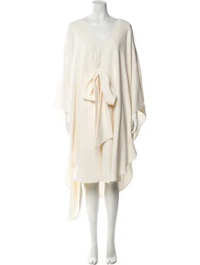 Pre-owned Valentino Silk Midi Length Dress In Neutral