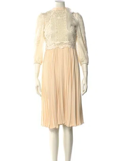 Pre-owned Valentino Silk Midi Length Dress In Neutral