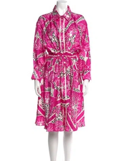 Pre-owned Valentino Silk Midi Length Dress In Pink
