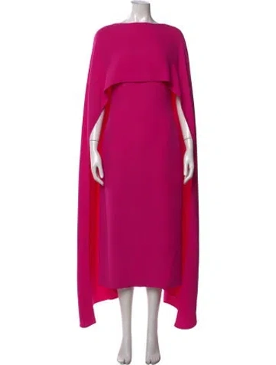 Pre-owned Valentino Silk Midi Length Dress In Pink