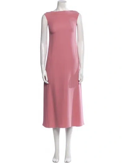 Pre-owned Valentino Silk Midi Length Dress W/ Tags In Pink