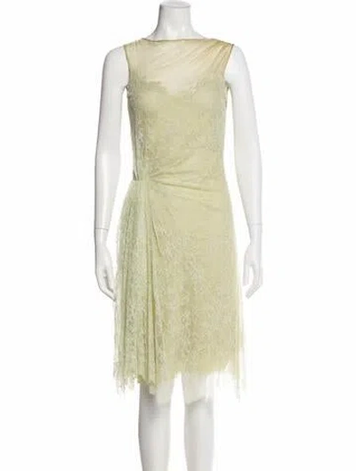Pre-owned Valentino Silk Midi Length Dress In Yellow