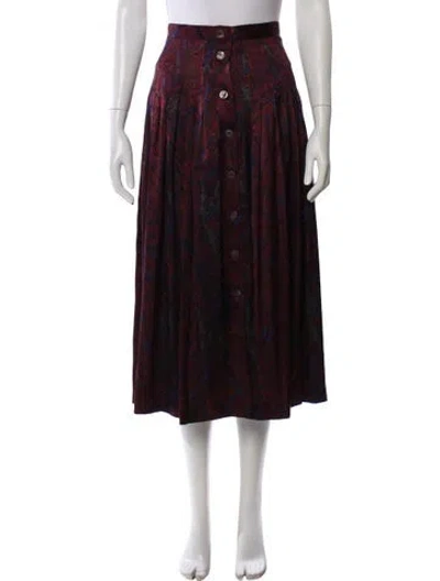 Pre-owned Valentino Silk Midi Length Skirt In Multi