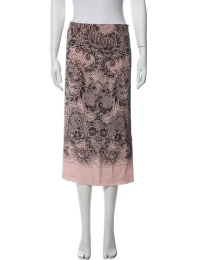 Pre-owned Valentino Silk Midi Length Skirt In Multi