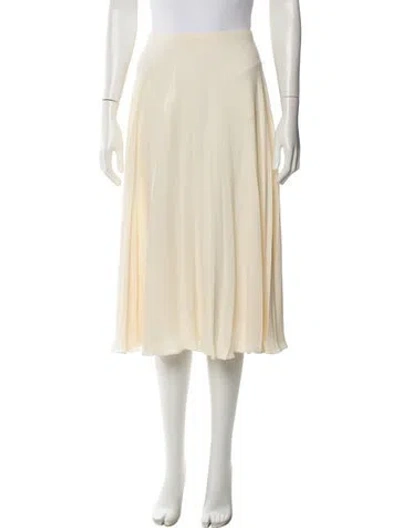Pre-owned Valentino Silk Midi Length Skirt In Neutral