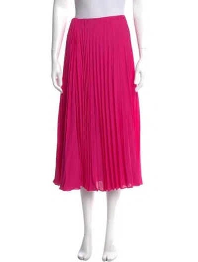 Pre-owned Valentino Silk Midi Length Skirt In Pink