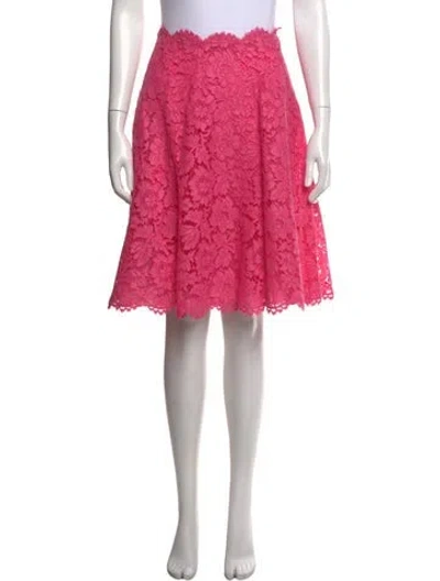 Pre-owned Valentino Silk Midi Length Skirt In Pink
