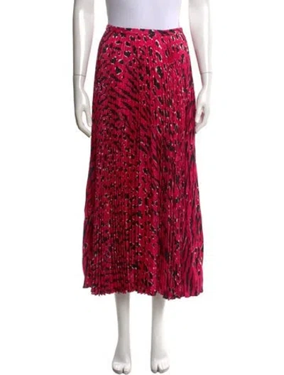 Pre-owned Valentino Silk Midi Length Skirt In Pink
