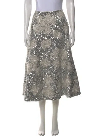 Pre-owned Valentino Silk Midi Length Skirt W/ Tags
