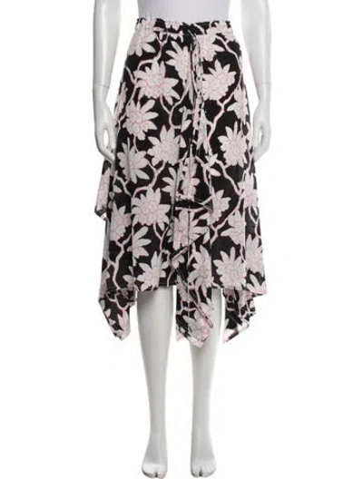 Pre-owned Valentino Silk Midi Length Skirt W/ Tags In White
