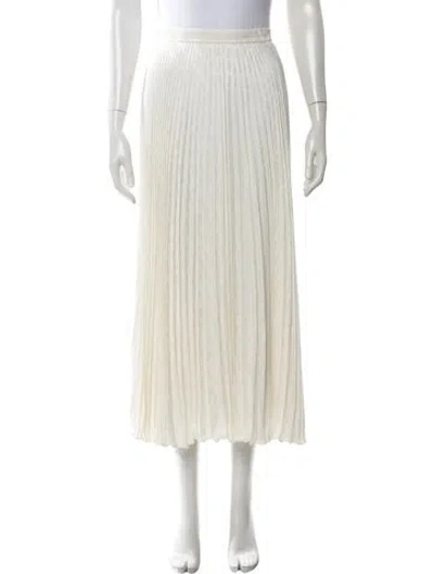 Pre-owned Valentino Silk Midi Length Skirt In Yellow