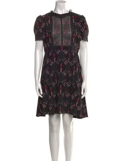 Pre-owned Valentino Silk Mini Dress In Black