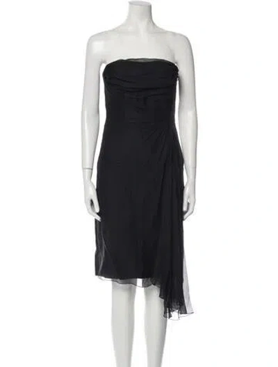 Pre-owned Valentino Silk Mini Dress In Black