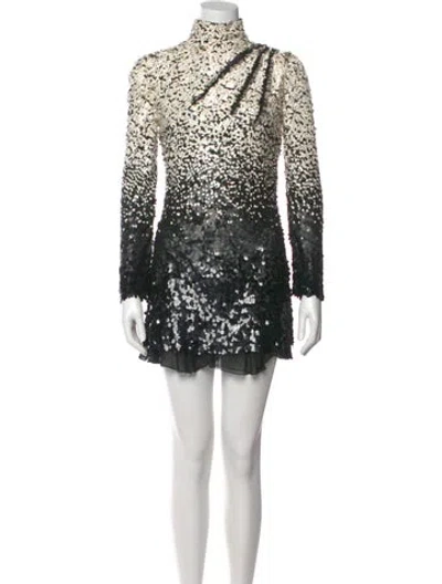 Pre-owned Valentino Silk Mini Dress In Black