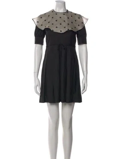 Pre-owned Valentino Silk Mini Dress In Black