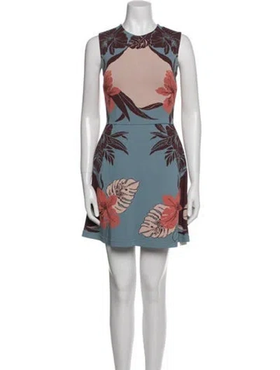 Pre-owned Valentino Silk Mini Dress In Blue