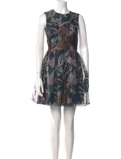 Pre-owned Valentino Silk Mini Dress In Blue