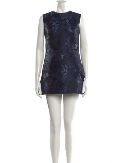 Pre-owned Valentino Silk Mini Dress In Blue