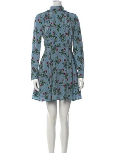 Pre-owned Valentino Silk Mini Dress In Blue