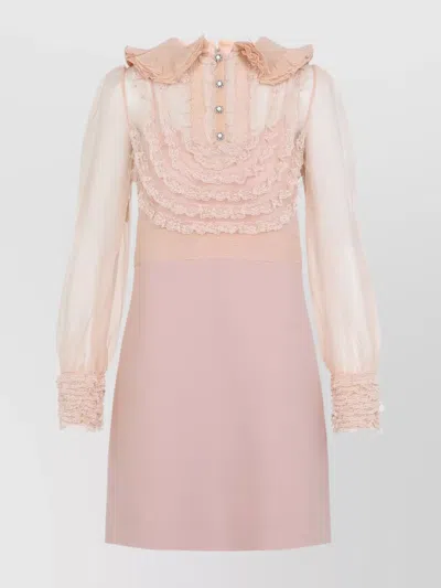 VALENTINO SILK MINI DRESS BUTTON EMBELLISHMENTS