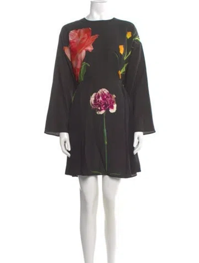 Pre-owned Valentino Silk Mini Dress In Gray