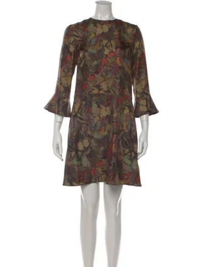 Pre-owned Valentino Silk Mini Dress In Green