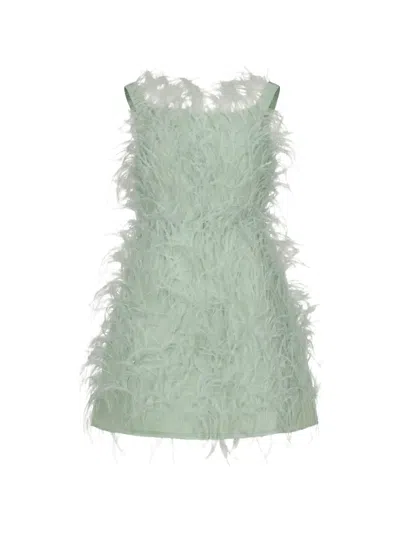 Valentino Silk Mini Dress In Green
