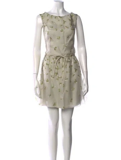 Pre-owned Valentino Silk Mini Dress In Neutrals
