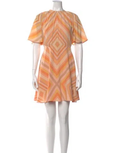 Pre-owned Valentino Silk Mini Dress In Orange